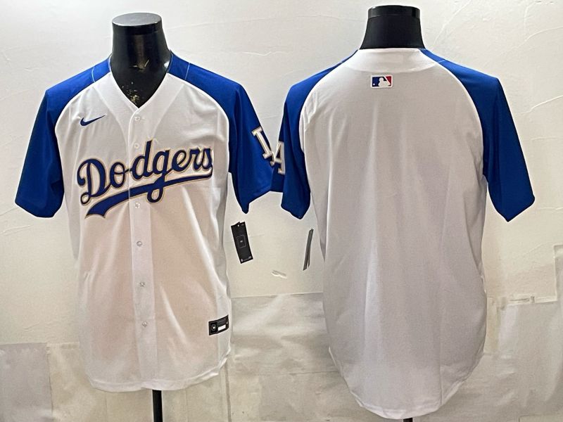 2026 Men Nike Los Angeles Dodgers Blank White blue Game MLB Jersey 001->los angeles dodgers->MLB Jersey